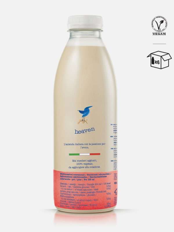 heaven barista es la leche de avena 100% vegana, sin azúcares añadidos y naturalmente sin lactosa, formulada para conseguir una espuma perfecta en su café y capuchino, o mejor dicho, avenaccino®.